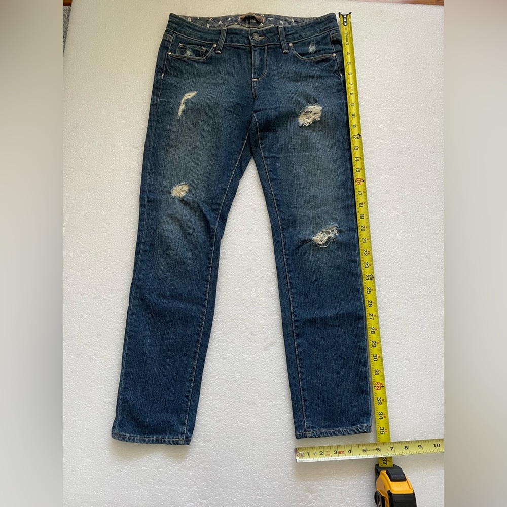 Paige Women’s Blue jeans size 28 distressed stretch light wash